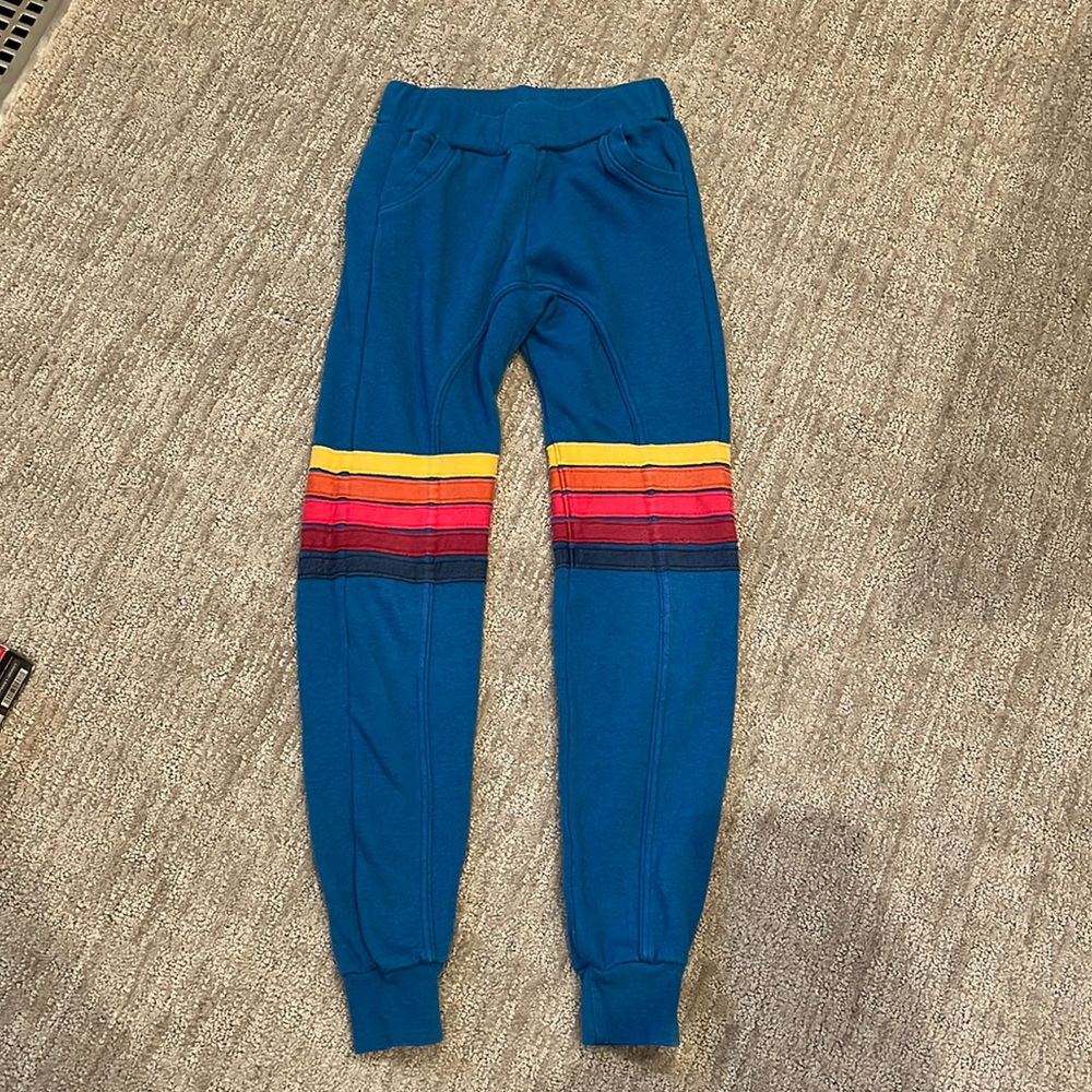 Aviator Nation Kids Moto Stripe Sweatpants - Caribbean//Red Stripes